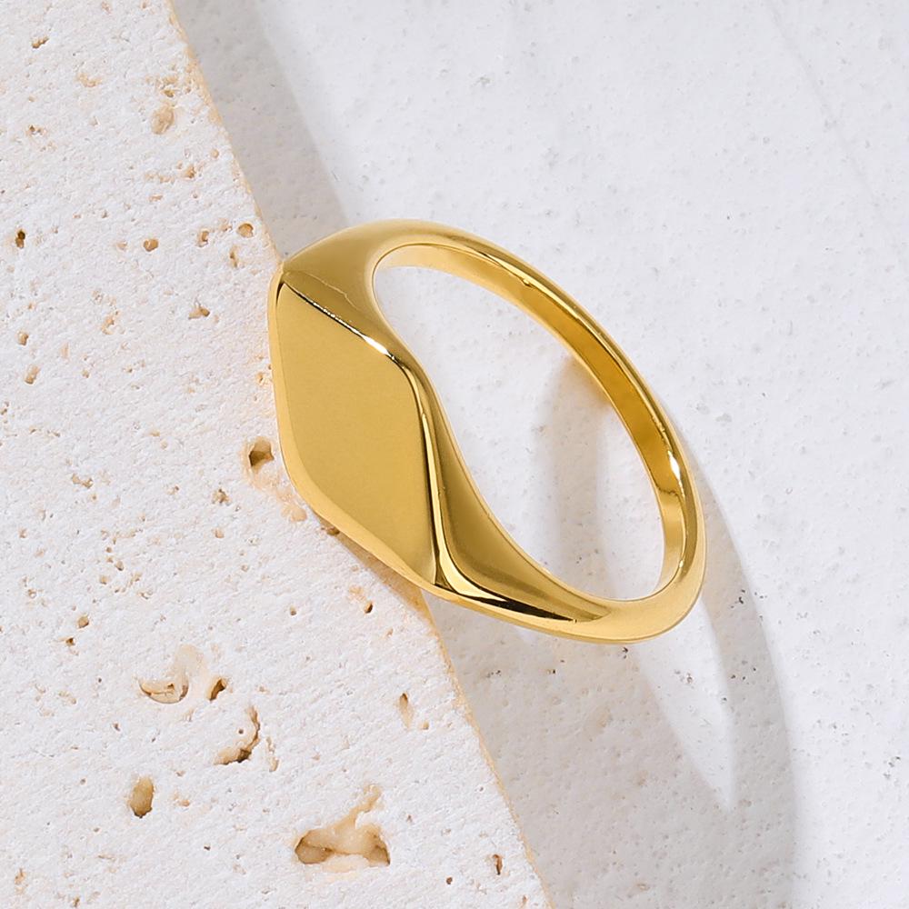 

Minimalist Rhombus Multi-layer Stacking Ring for Women - European & American Style, Polished Textured Jewelry Size 6 золотой