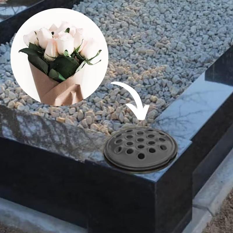 2 szt. Doniczka Cmentarna, Wazon Pamiątkowy na Grób, Dekoracja Cmentarna, Doniczka na Krótkich Nóżkach, Doniczka Wewnętrzna/Zewnętrzna