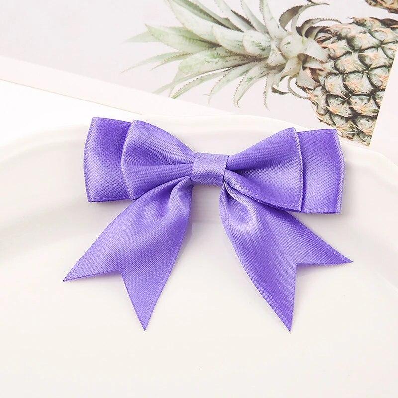 Children's Hairpin Bow Hair Accessories 8X5.5cm Girl Broken Hair Clip Bow Tie Solid Color Simple Ponytail Ribbon Hairpin