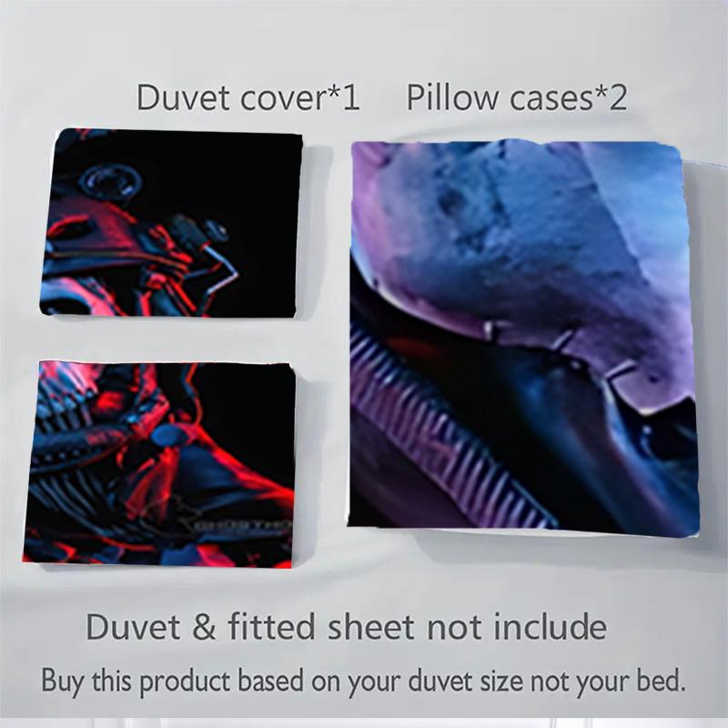 3pcs GhostWolf Art Print Home Decor Bedding Set-Universal Three-Piece Suit for Bedroom, Guest Room, Living Room, Hotel-Perfect Gift for Fans
