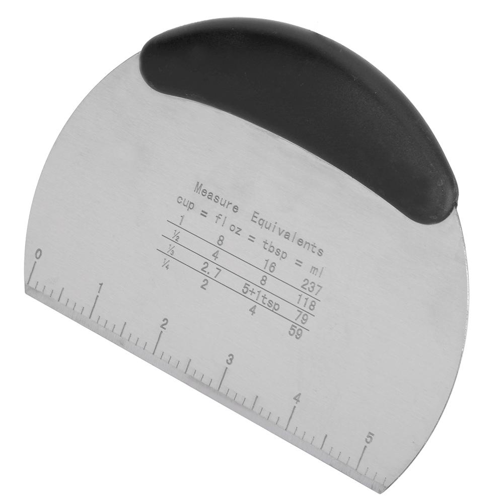 Cuțit de tăiere din oțel inoxidabil pentru aluat, tort, unt, răzuitor, tăietor de pizza, cu instrument de copt la cântar, negru