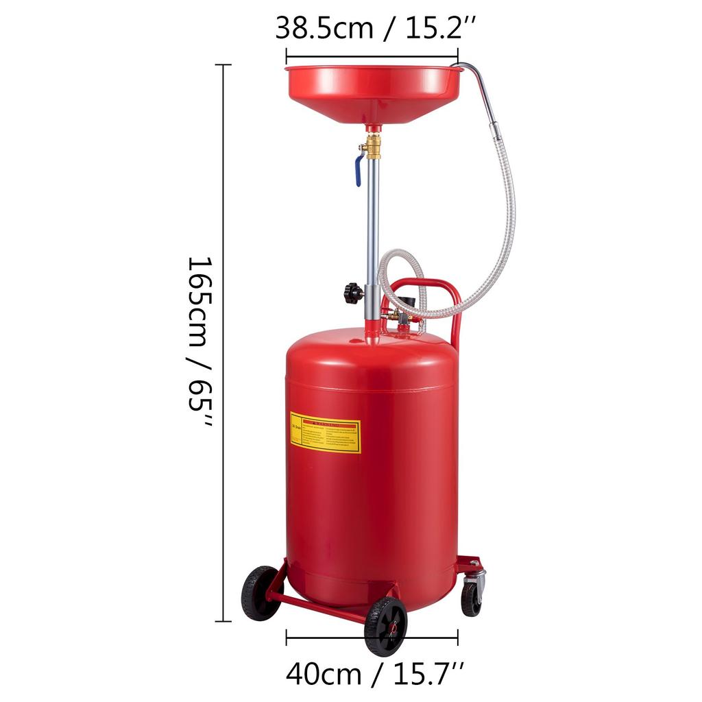 VEVOR Waste Oil Drain Tank 80 L Portable Oil Drain Air Operated Drainer Oil Change, Oil Drain Container