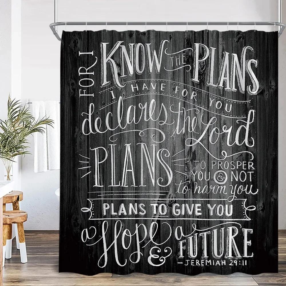 Modern Inspirational Quotes Shower Curtain Flower Butterfly Art Bathroom Decorative Polyester Fabric Bathtub Curtain