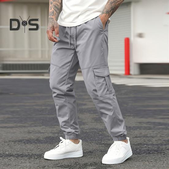 Uformelle joggebukser for menn Treningsbukser med snøring med lommer Utendørs joggebukser for sommerløping og fotturer