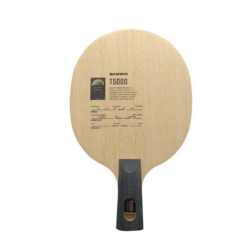 

SANWEI T5000 Carbon Table Tennis Paddle: 5-Ply Wood, 2-Ply Carbon, for Beginners and Intermediate Loop Attackers.
