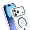 For iPhone 17 Pro Max Case Compatible with MagSafe PC+TPU Clear Phone Cover with Diamond Texture Lens Frame