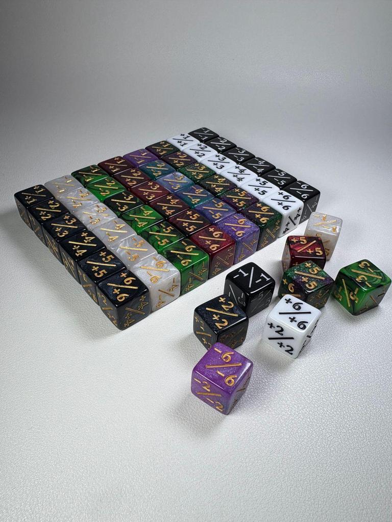 16mm Acrylic Dice for Adding and Subtracting 1-6 in Board Games and Educational Role-Playing