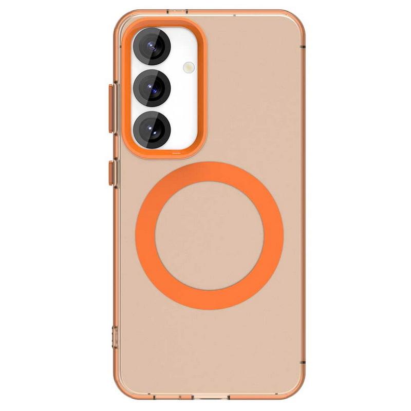 Wireless Charge Magnetic Matte Hard PC Back Cover For Samsung S25 Ultra S24 S23 FE A56 A36 A16 A55 A15 Soft Edge TPU Shockproof Solid Color Phone Case