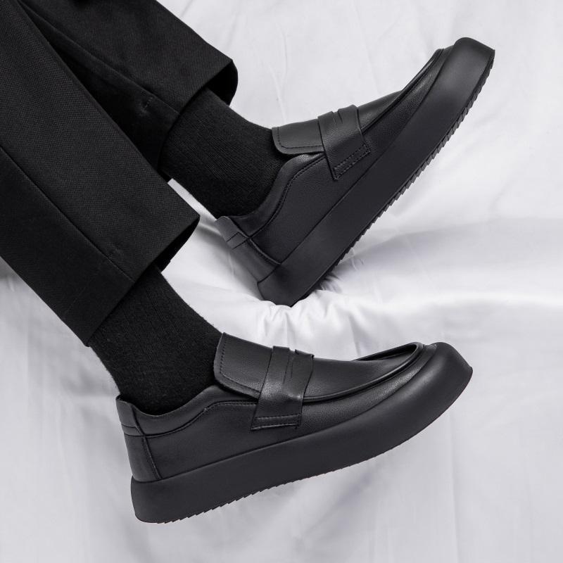 FashionEnglish Style Casual Shoes for Men's Conference Business Shoes Versatile Banquet Dress Shoes for Men's Genuine Leather Shoes