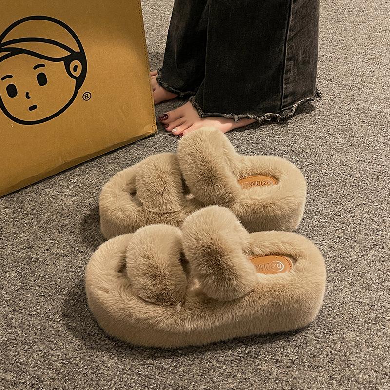

Milk Huhu thick-bottomed muffin, high-end home baotou cotton mop 2025 autumn and winter office fashionable and comfortable cotton slippers 40
