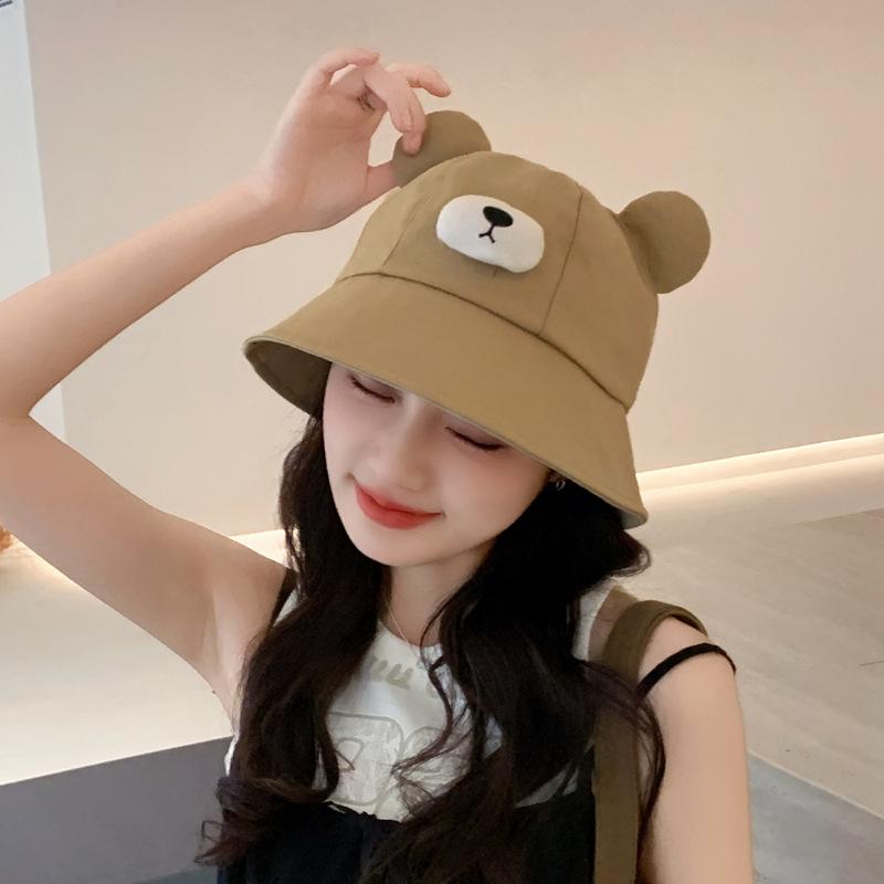 

Шляпа женская весенне-летняя шляпа-панама с милыми большими ушками, для защиты от солнца на улице, солнцезащитная шляпа, милая, с большими полями, шляпа-панама M（56-58cm）