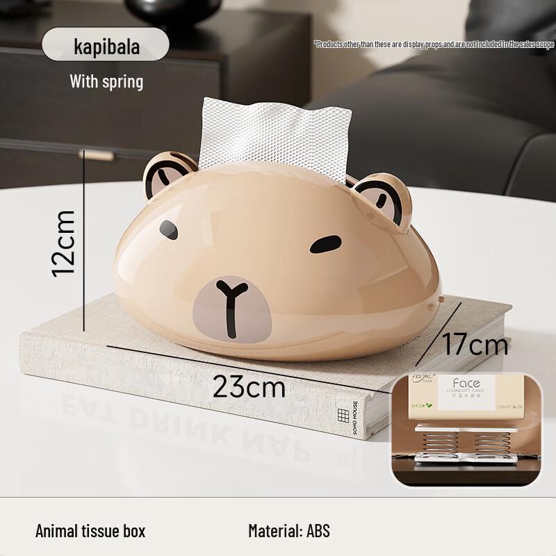 Lucky Cat Capybara Spring-Loaded Tissue Box