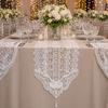 White Lace Table Runner, Vintage Floral Lace Table Runner, Rustic Boho Table Runner for Dining Table Wedding Bridal Shower Baby Shower Party
