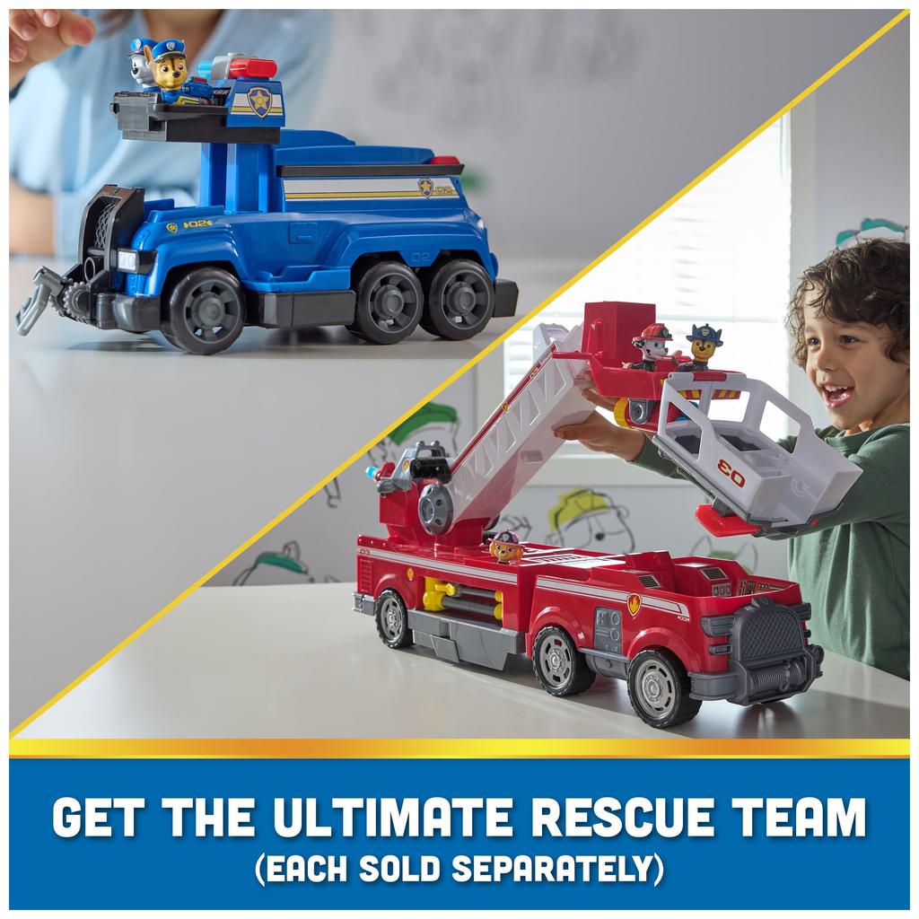 Paw Patrol Chase Total Team Rescue Police Cruiser Vehicle Toy Figures: Chase, Marshall, Skye, Rubble, Rocky, and Zuma [Parallel Import]