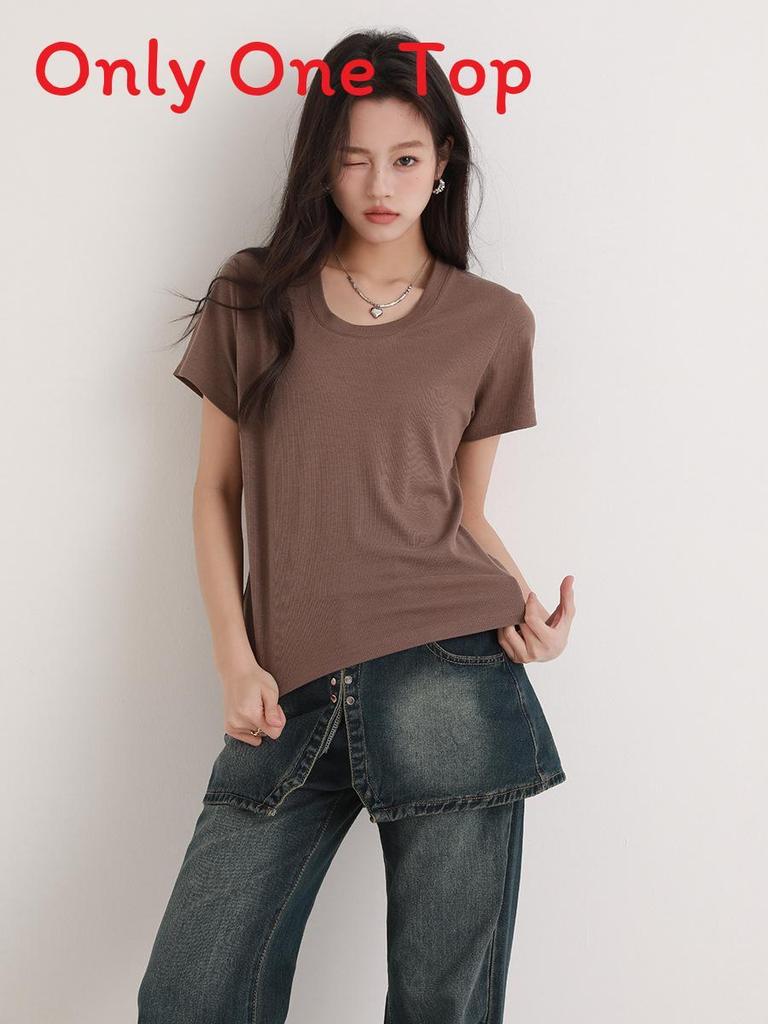 Summer Women Short Sleeve T Shirt With Half Open Collar For Casual And Office Wear