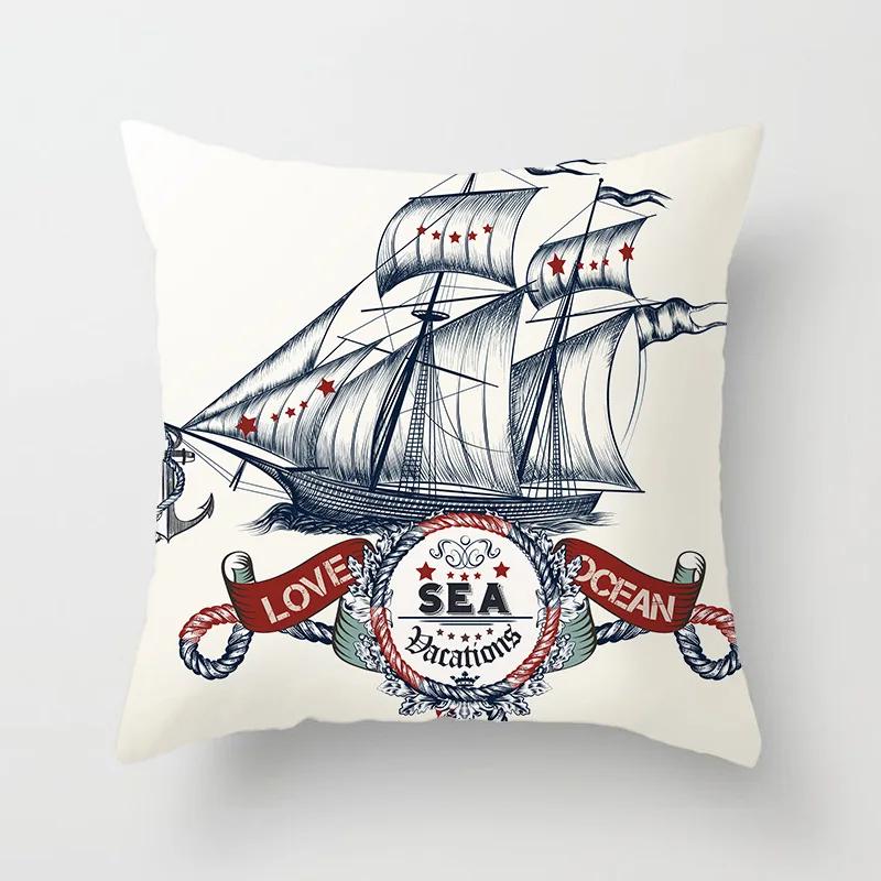 Pillowcases Home Decor Living Room  Cute Blue Ocean Pillowcase Office Chair Double Bed Cushion Cover