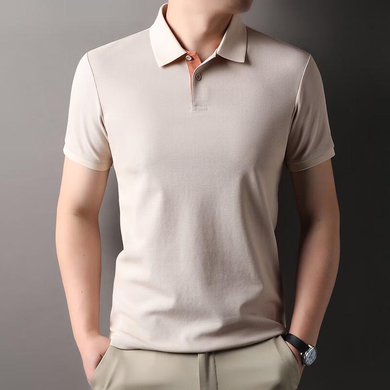 

Firstview Men s Casual Double-Sided Pearl Texture Short-Sleeve Polo Shirt FV25X1505 XL