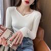 Women Slim V Neck Bottoming Sweater Autumn Winter Women Casual Pullovers Long Sleeve Knit Warm Office Sweater