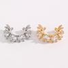 Zircon Clip Earrings for Women Exquisite Vintage Rhinestone Geometric Ear Cuffs Non Piercing for Daily Party Wear