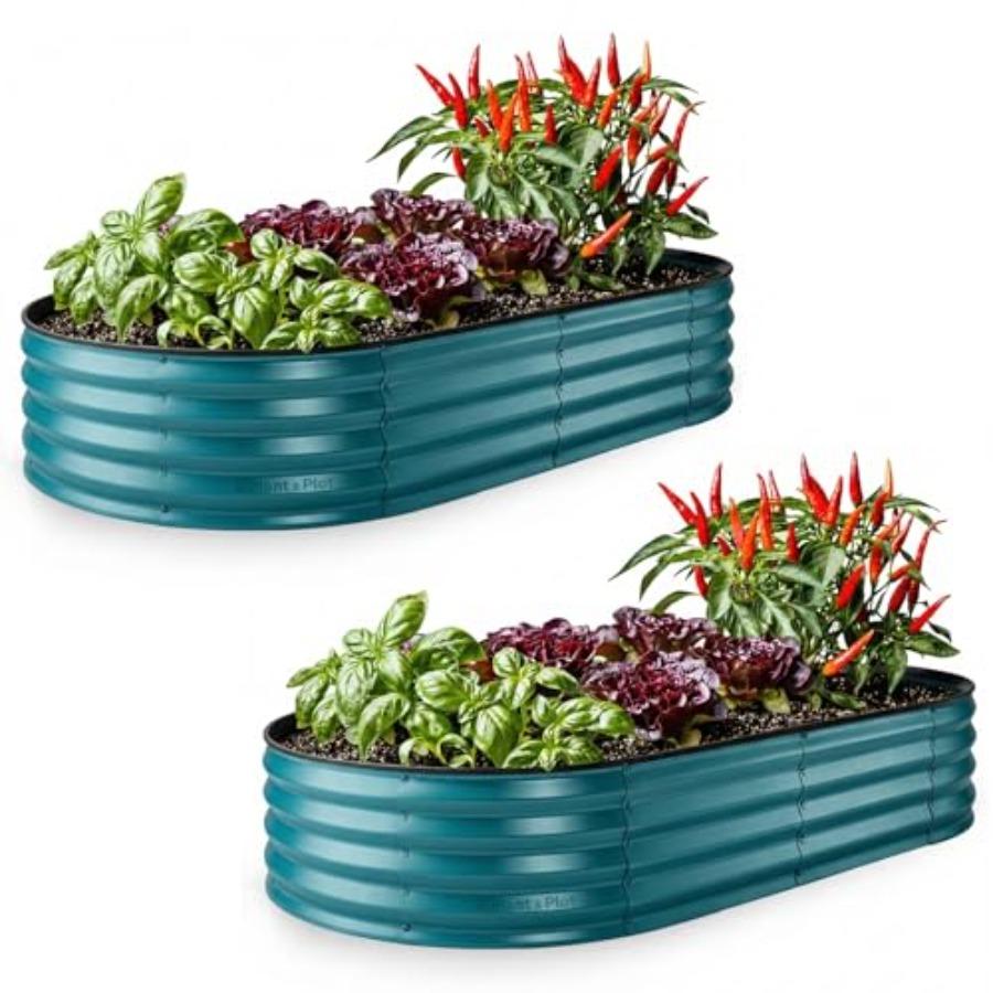 

Galvanized Raised Garden Beds Outdoor 6×3×1 ft 2-Pack Planter Raised Beds for Gardening Vegetables Flowers Large Metal Garden B United States