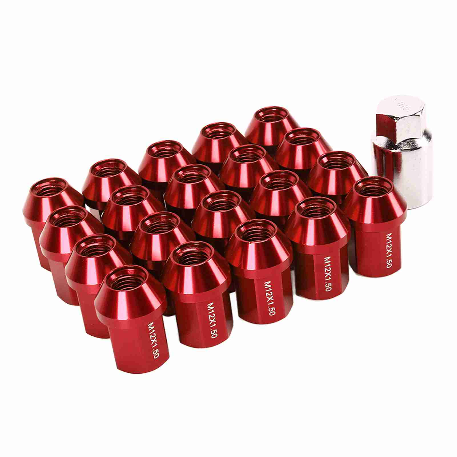 20 stuks M12x1.5 Wielmoeren 35 mm 6061 Aluminiumlegering Gesloten Einde Vervanging voor 1983‑2002