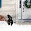Christmas Metal Silhouette,  Snowman Yard Sign, Metal Pile Decorations Party Outdoor Yard Sign Christmas Decorations