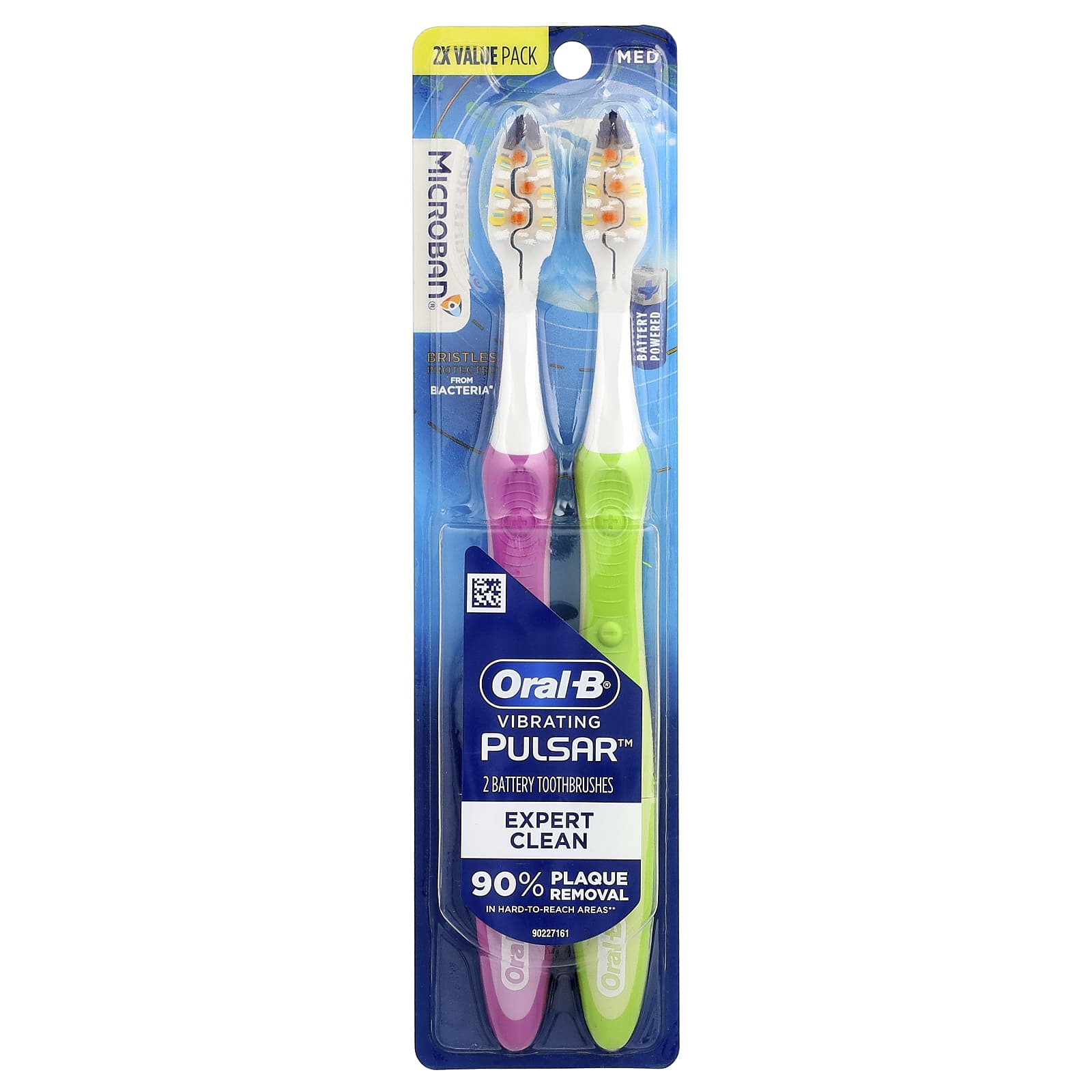 

Oral-B, Vibrating Pulsar™, Battery Powered Toothbrush, Medium, 2 Pack
