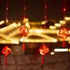 Spring Festival Fu Character Warm White Curtain String Lights