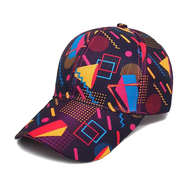 Spring Polyester Graffiti Print Casquette Baseball Cap Adjustable Outdoor Snapback Hats for Men and Women 244