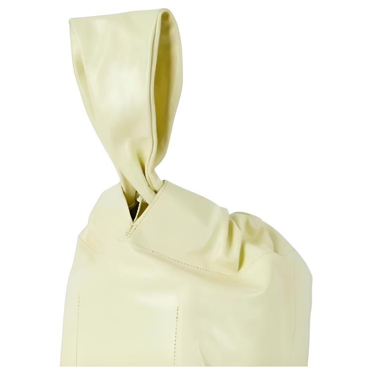 Jil Sander Solid Color Pleated Design Calfskin Tote Bag Medium Women handbags Yellow J07WD0070P5634742