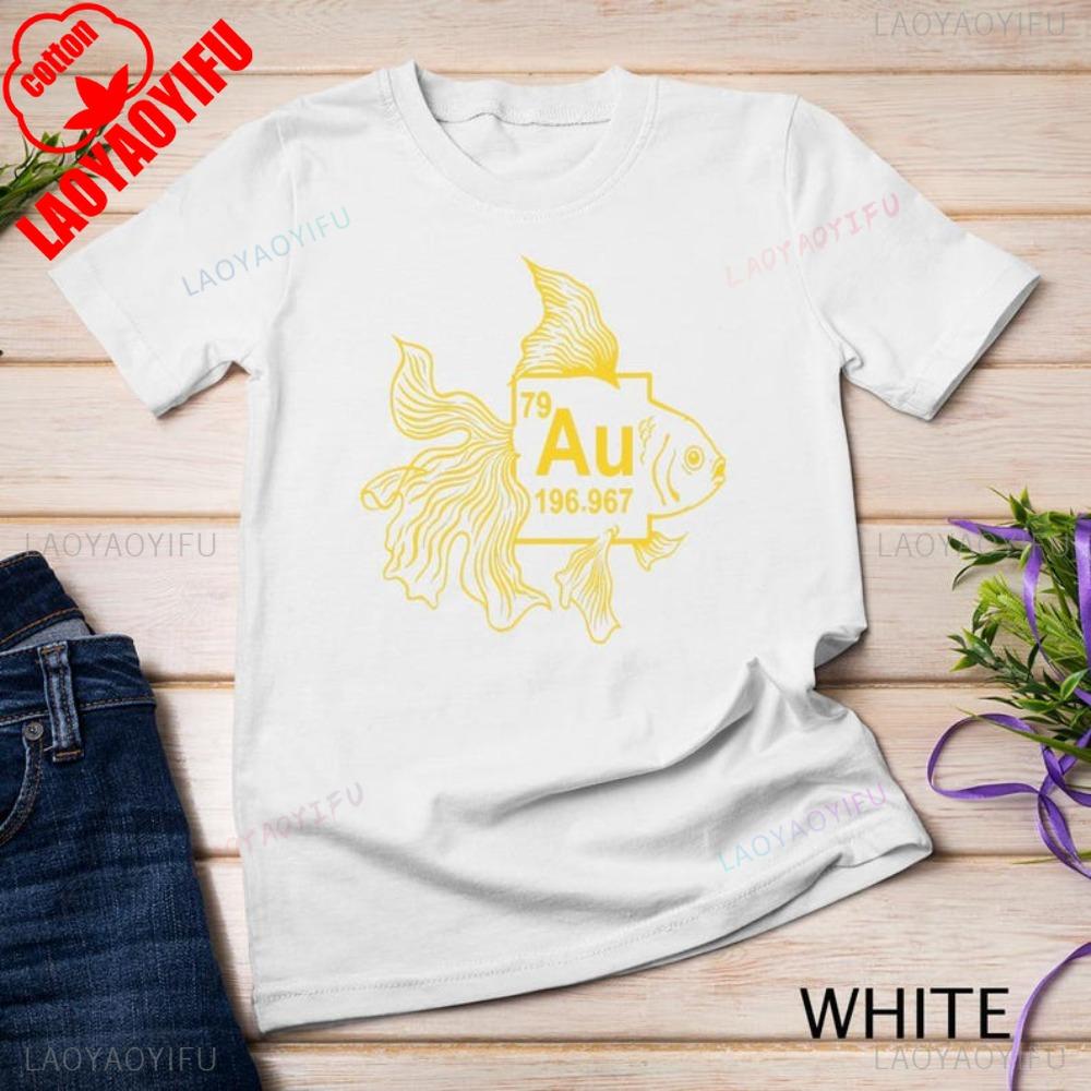 Goldfisch AU Chemie Wissenschaft T-Shirt Lustiger Goldfisch Einzigartiges Design Sweatshirt Chemie-Liebhaber Der Goldfische Hält Geschenk T-Shirt Oberteile
