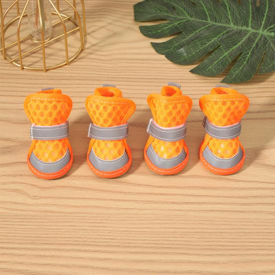 4 Pcs Dog Shoes Breathable Mesh Dog Boots for Summer Hot Pavement Anti-Slip Sole Paw Protector for Small Medium And Large Dogs