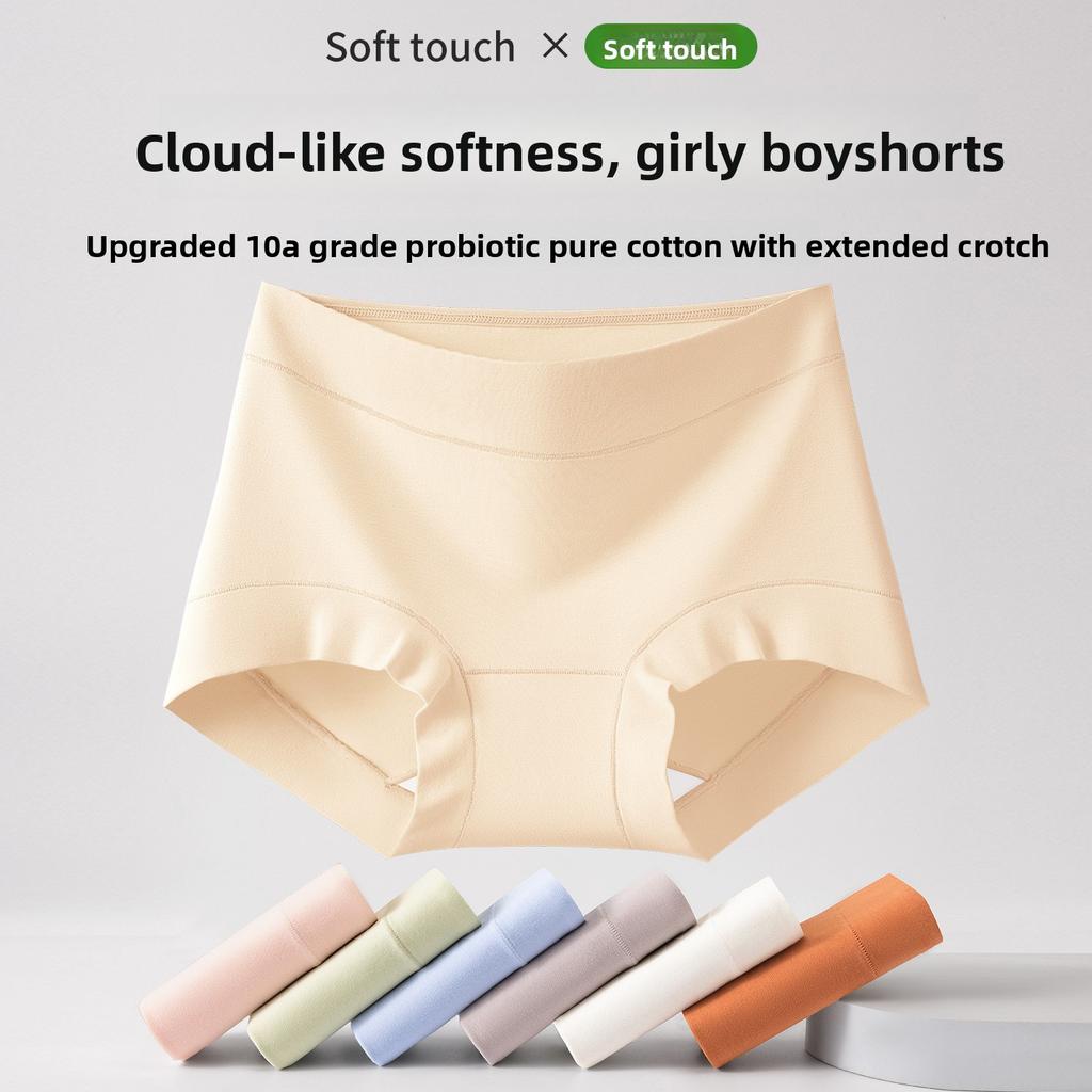 Large Size Lady Spring and Autumn Pure Cotton Antibacterial Crotch Breathable Mid Waist Triangle Briefs