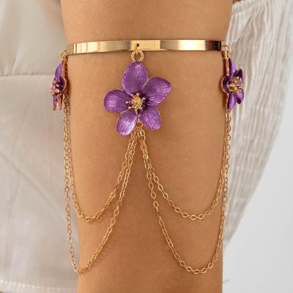 Resort Wind Open Arm Bracelet Punk Style Tassel Arm Ring Creative Fringed Arm Ring Beach