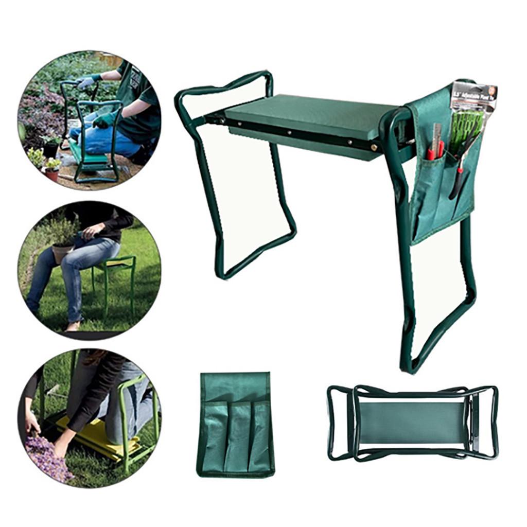 Foldable Sitting And Kneeling Dual-purpose Chair Multifunctional Garden Cushion With Tool Bag 60 * 27 * 49cm Portable Garden Kneeling Stool