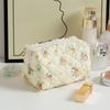 Kawaii Flower Printed Cosmetic Bag Large Capacity Travel Organizer Makeup Bag Storage Bag