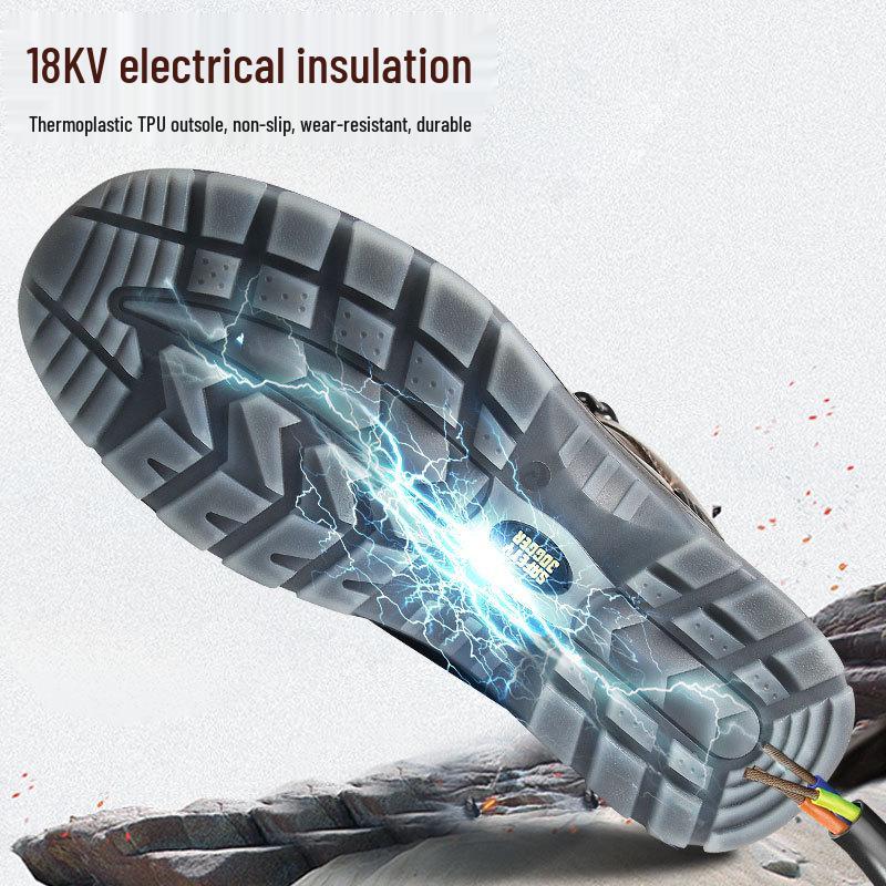 Anzheyi Safety Jogger MARS Insulated Electrician Shoes - Anti-Smash, Anti-Puncture, 18KV Protection