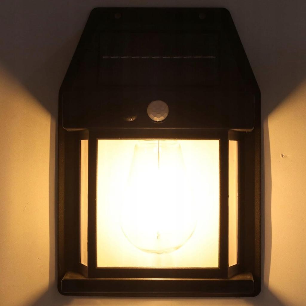 Solar Garden Lamp With Sensor, Wall Lamp, Warm Color Led