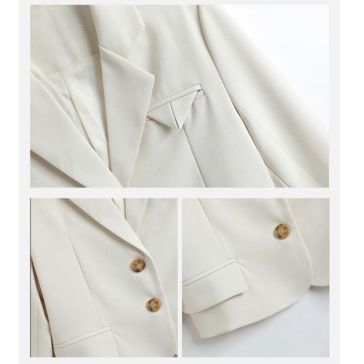 Simple Yet Stylish Short White Suit Jacket for Women In Spring and Autumn