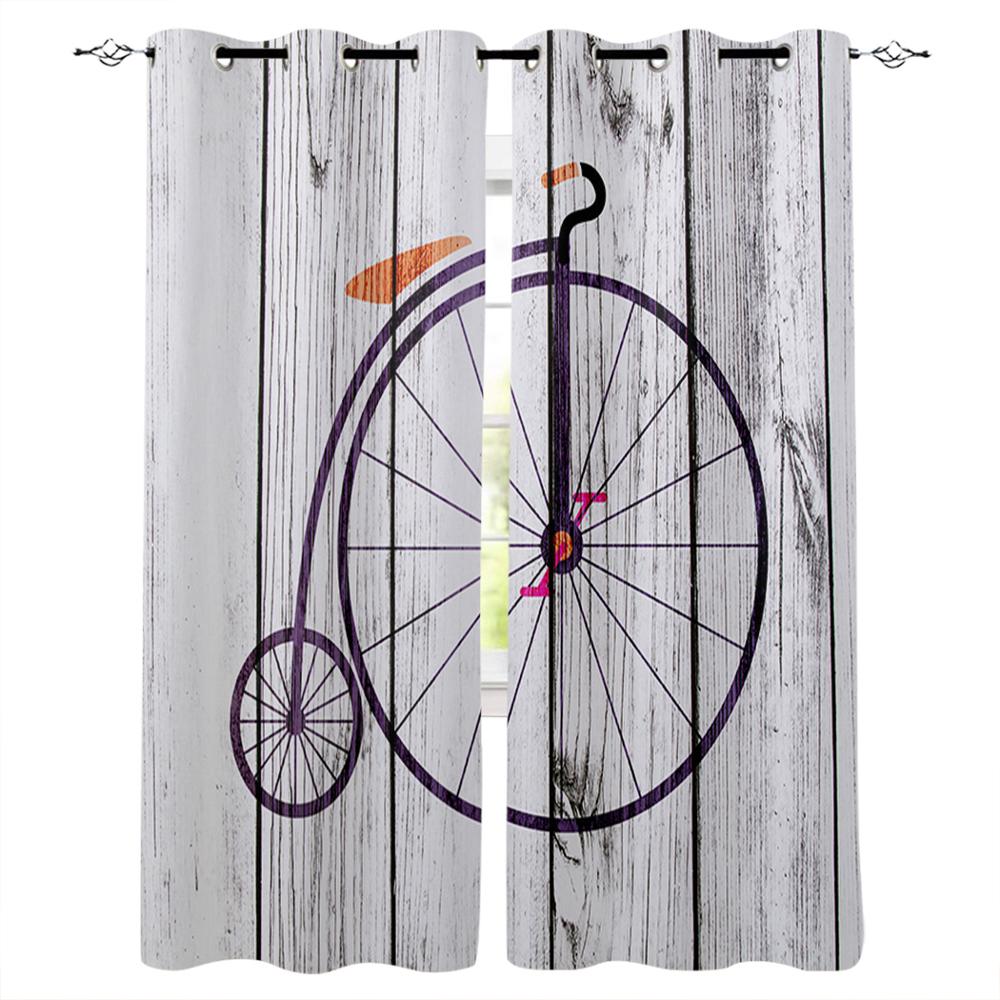Bicycle Window Curtains Living Room Decor Curtains for Bedroom Luxury Home Decor Flat  Window