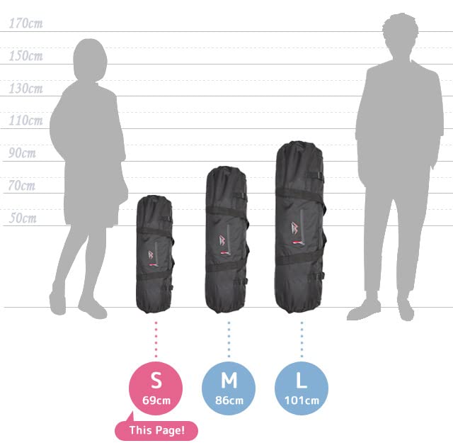 Koffertfirma GPT 69cm Sammenleggbar Stor Kapasitet Oppbevaringspose for Lange Gjenstander for Telt Presenning Yoga og Fotografiutstyr Svart, Stenger, Stenger, Camping,