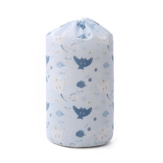 Storage Bag Easy To Clean Moisture-proof Lovely Durable Cylinder Drawstring Moving Quilt for Travel