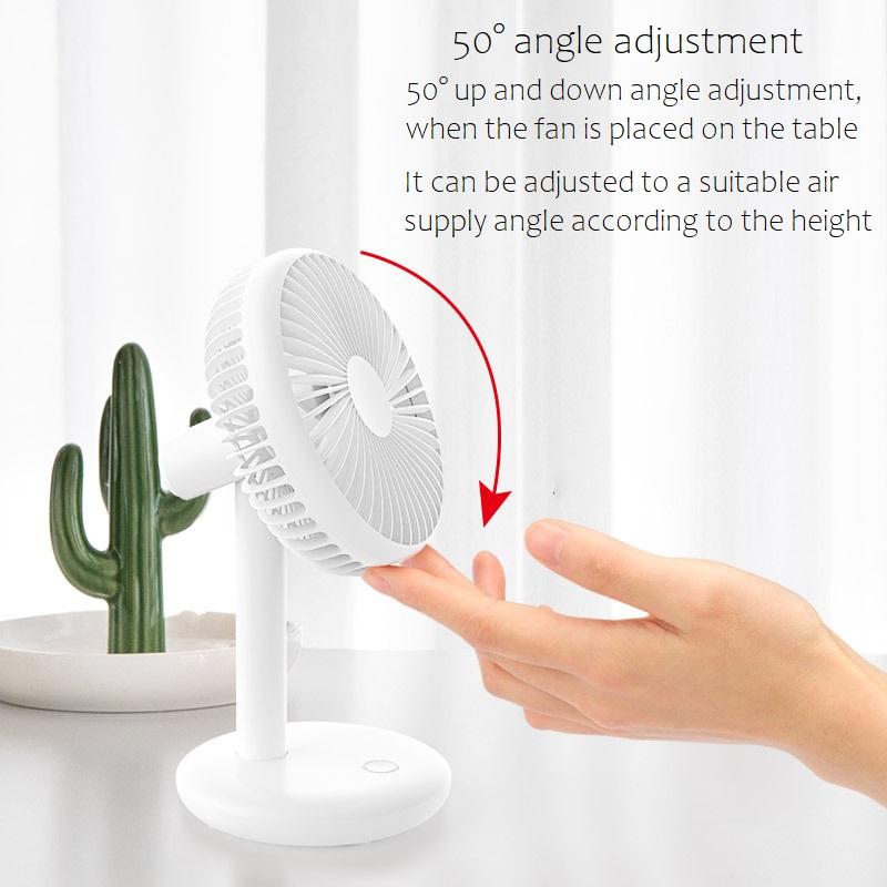 Mi Portable Desk Fan USB Rechargeable Cooling Fan Outdoor Mini Floor Fan 4-Speed Home Silent Fan