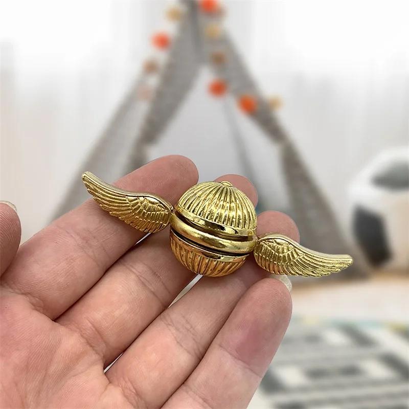Golden Snitch Fidget Spinner Metal Antistress Hand Fingertip Gyro Rotation Cupid Spinning Top Stress Relief Toys for Kid Adults