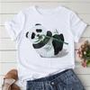 Summer Tshirts Cartoon T shirt women Kawaii Panda Yoga Print Cute Women tee-shirt Short Sleeve Tee Ladies Casual Tops T-shirt