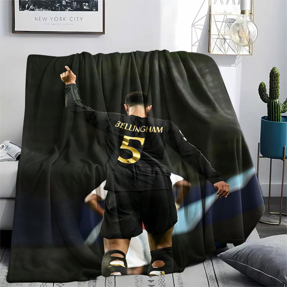 Jude Bellingham Printed Flannel Blanket, Soft Throw for Bedroom Sofa, Washable,soccer Fan Merchandise, Great Gift.