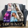Name Custom Taylor Print Flannel Blanket High Quality Warm Comfortable Cover for All Seasons Perfect for Gifts Home Decor