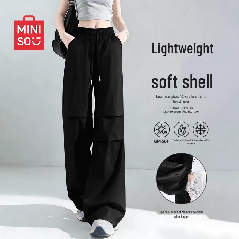 MINISO Women s Quick-Dry Convertible Wide-Leg Pants S