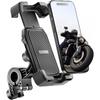 Delobon Motorcycle Phone Mount, Bike Phone Holder, [2025 Upgrade] One Hand Operation Scooter Phone Holder, ATV Phone Mount, For IPhone,Bicycle