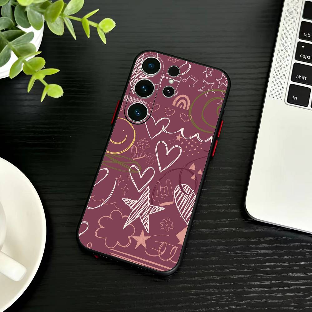 Y2k INS Graffiti Phone Case For Samsung S26,S25,S24,S23,S22,S21,S20,Plus,Fe,Lite,Others Black Cover